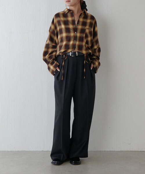 Lui's（ルイス）の「チェックドロスドシャツ（シャツ/ブラウス・レディース・ブラウン/ブラック・FREE）」の19枚目の写真