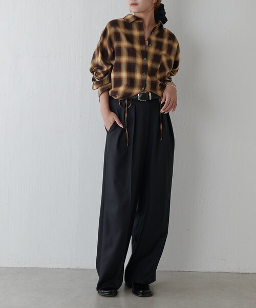 Lui's（ルイス）の「チェックドロスドシャツ（シャツ/ブラウス・レディース・ブラウン/ブラック・FREE）」の20枚目の写真