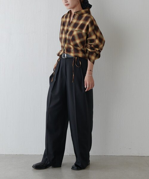 Lui's（ルイス）の「チェックドロスドシャツ（シャツ/ブラウス・レディース・ブラウン/ブラック・FREE）」の21枚目の写真