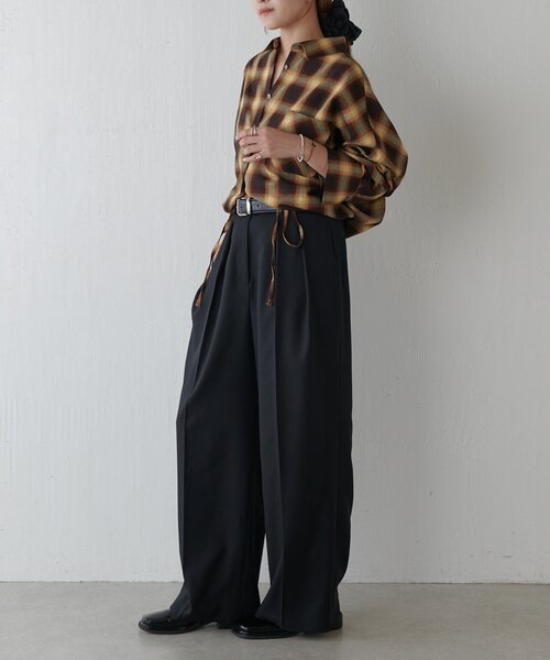 Lui's（ルイス）の「チェックドロスドシャツ（シャツ/ブラウス・レディース・ブラウン/ブラック・FREE）」の22枚目の写真