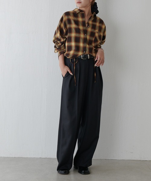 Lui's（ルイス）の「チェックドロスドシャツ（シャツ/ブラウス・レディース・ブラウン/ブラック・FREE）」の15枚目の写真