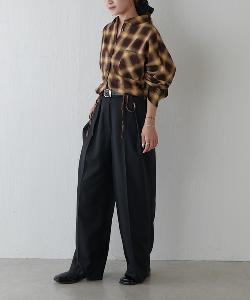 Lui's（ルイス）の「チェックドロスドシャツ（シャツ/ブラウス・レディース・ブラウン/ブラック・FREE）」の16枚目の写真