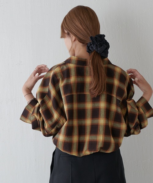 Lui's（ルイス）の「チェックドロスドシャツ（シャツ/ブラウス・レディース・ブラウン/ブラック・FREE）」の11枚目の写真