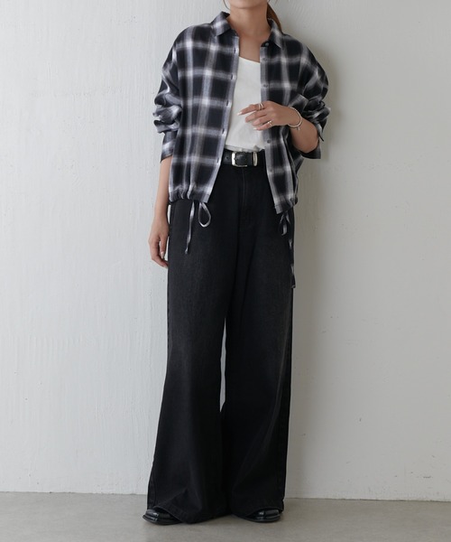 Lui's（ルイス）の「チェックドロスドシャツ（シャツ/ブラウス・レディース・ブラウン/ブラック・FREE）」の4枚目の写真