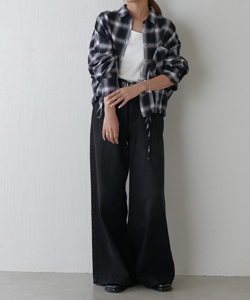 Lui's（ルイス）の「チェックドロスドシャツ（シャツ/ブラウス・レディース・ブラウン/ブラック・FREE）」の5枚目の写真