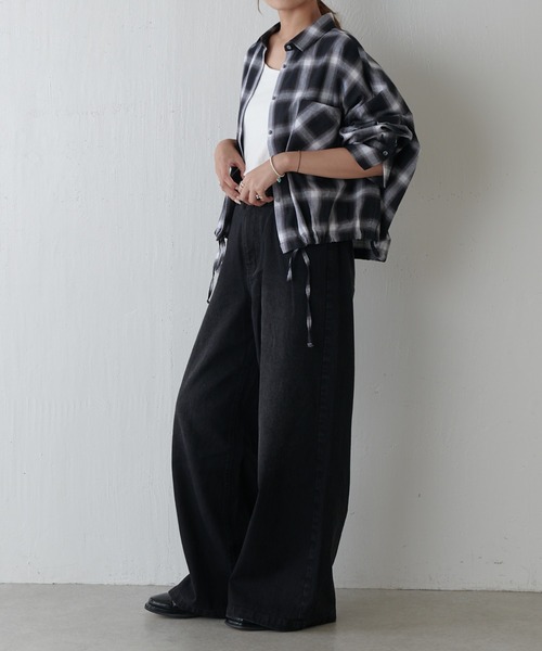 Lui's（ルイス）の「チェックドロスドシャツ（シャツ/ブラウス・レディース・ブラウン/ブラック・FREE）」の7枚目の写真