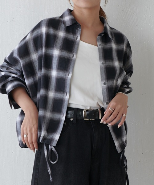 Lui's（ルイス）の「チェックドロスドシャツ（シャツ/ブラウス・レディース・ブラウン/ブラック・FREE）」の12枚目の写真