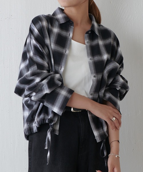 Lui's（ルイス）の「チェックドロスドシャツ（シャツ/ブラウス・レディース・ブラウン/ブラック・FREE）」の3枚目の写真