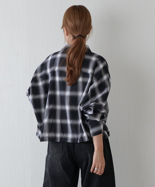 Lui's（ルイス）の「チェックドロスドシャツ（シャツ/ブラウス・レディース・ブラウン/ブラック・FREE）」の13枚目の写真