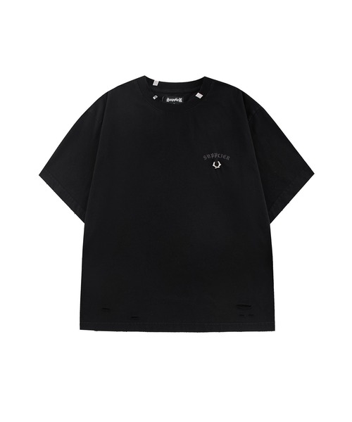 SUPPLIER（サプライヤー）の「ティーシャツ｜Disstressed Pierce Tee｜SUPPLIER（Tシャツ/カットソー・メンズ・ベージュ/ブラック・L/S/M/XL/XXL）」の2枚目の写真