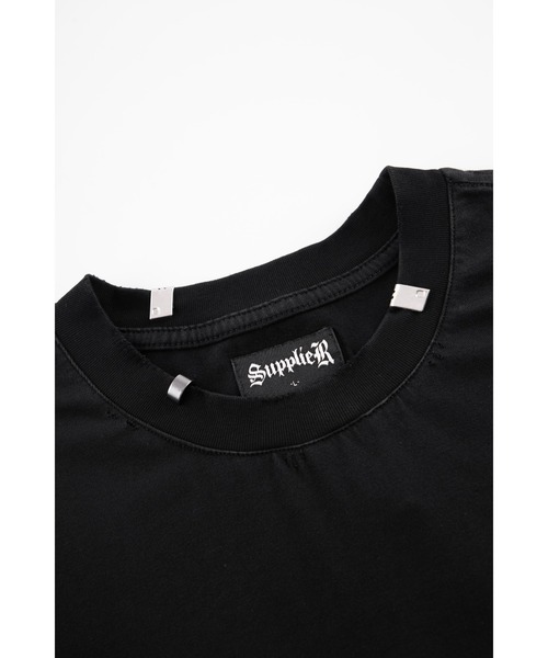 SUPPLIER（サプライヤー）の「ティーシャツ｜Disstressed Pierce Tee｜SUPPLIER（Tシャツ/カットソー・メンズ・ベージュ/ブラック・L/S/M/XL/XXL）」の14枚目の写真