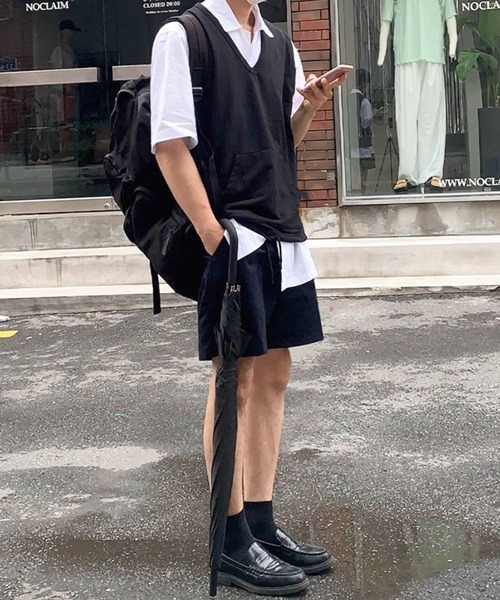 NOWLE（ノウル）の「【NOWLE】Vネック プルオーバー スウェット ベスト（ベスト・メンズ・ブラック/グレー・FREE）」の7枚目の写真