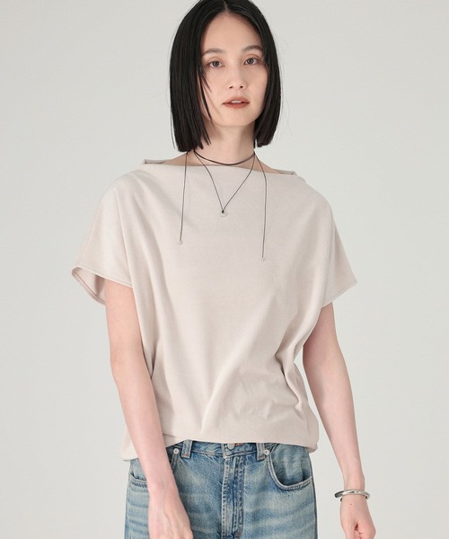 tシャツ 「洗濯可」ベロアニュアンスカットソー レディース 洗濯可】ベロアニュアンスカットソー（Tシャツ/カットソー