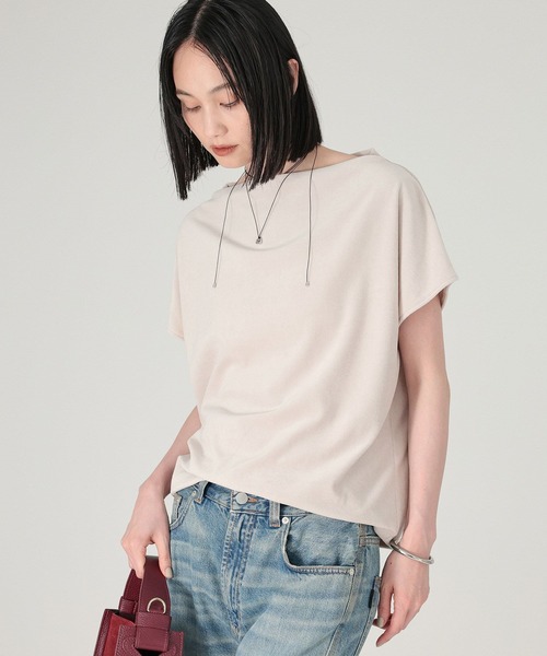 BABYLONE（バビロン）の「【洗濯可】ベロアニュアンスカットソー（Tシャツ/カットソー・レディース・ダークブラウン/ライトベージュ/ダークブルー・フリー）」の19枚目の写真