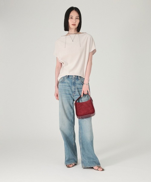 BABYLONE（バビロン）の「【洗濯可】ベロアニュアンスカットソー（Tシャツ/カットソー・レディース・ダークブラウン/ライトベージュ/ダークブルー・フリー）」の22枚目の写真