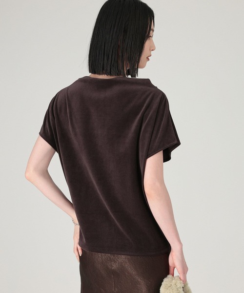 tシャツ 「洗濯可」ベロアニュアンスカットソー レディース 洗濯可】ベロアニュアンスカットソー（Tシャツ/カットソー