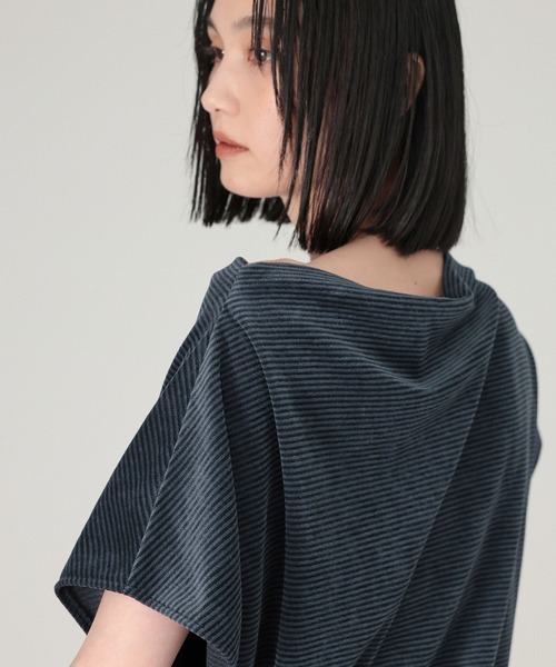 tシャツ 「洗濯可」ベロアニュアンスカットソー レディース 洗濯可】ベロアニュアンスカットソー（Tシャツ/カットソー