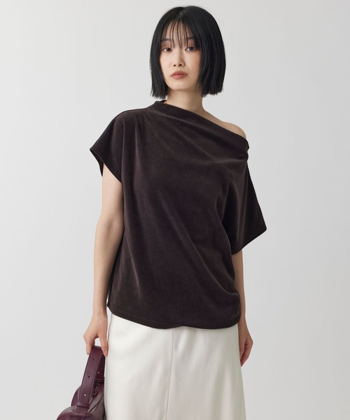BABYLONE(バビロン)の「【洗濯可】ベロアニュアンスカットソー(Tシャツ/カットソー・レディース・ダークブラウン/ライトベージュ/ダークブルー・フリー)」の21枚目の写真