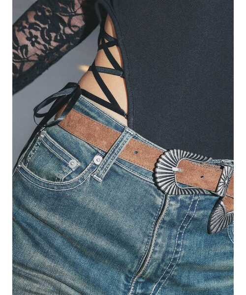 EVRIS（エヴリス）の「メタルバックルスウェードルベルト（ベルト・レディース・ブラウン・FREE）」の2枚目の写真