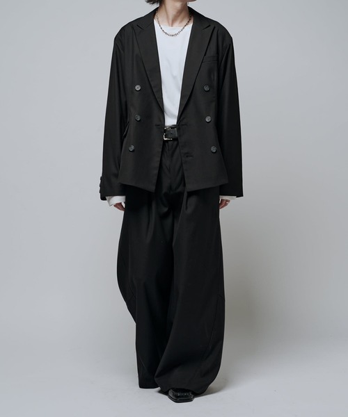 Lui's(ルイス)の「【Neucon/ニューコン】ボックスワイドショートダブルジャケット(テーラードジャケット・メンズ・グレー/ブラック・2/1)」の12枚目の写真