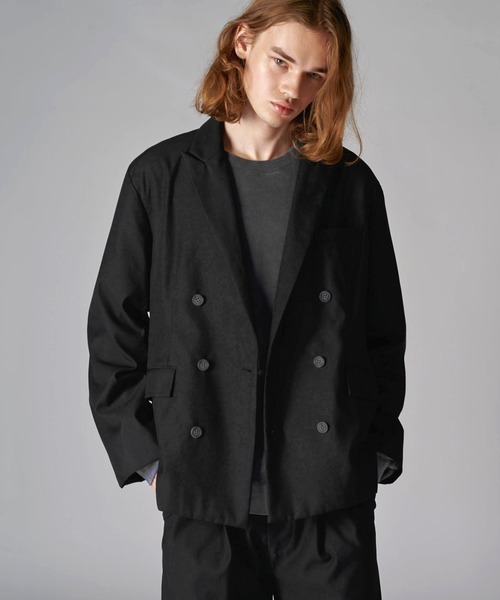 Lui's(ルイス)の「【Neucon/ニューコン】ボックスワイドショートダブルジャケット(テーラードジャケット・メンズ・グレー/ブラック・2/1)」の4枚目の写真