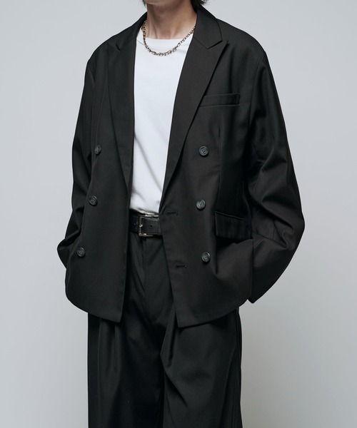 Lui's(ルイス)の「【Neucon/ニューコン】ボックスワイドショートダブルジャケット(テーラードジャケット・メンズ・グレー/ブラック・2/1)」の17枚目の写真