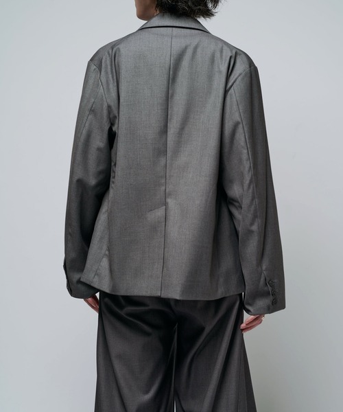 Lui's(ルイス)の「【Neucon/ニューコン】ボックスワイドショートダブルジャケット(テーラードジャケット・メンズ・グレー/ブラック・2/1)」の7枚目の写真