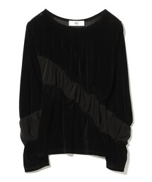 Ray BEAMS | RBS / ベロア ライン ギャザー Tシャツ(Tシャツ/カットソー)