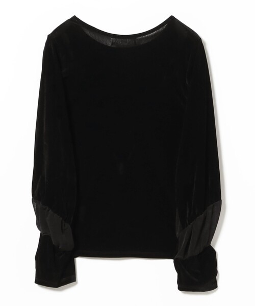 Ray BEAMS（レイビームス）の「RBS / ベロア ライン ギャザー Tシャツ（Tシャツ/カットソー・レディース・ブラック/ダークブラウン・ONE SIZE）」の10枚目の写真