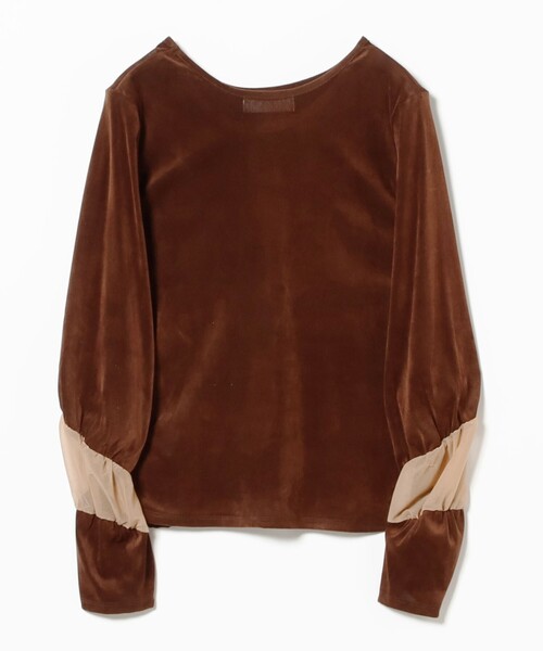 Ray BEAMS（レイビームス）の「RBS / ベロア ライン ギャザー Tシャツ（Tシャツ/カットソー・レディース・ブラック/ダークブラウン・ONE SIZE）」の15枚目の写真