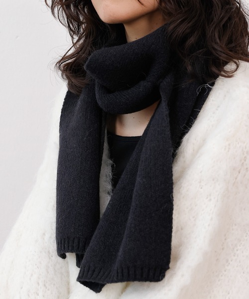 セール】ニットマフラー 無地（マフラー）｜emesuelee（エメスーリー