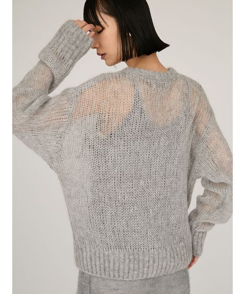 emmi（エミ）の「emmiロゴモヘアニットトップス（ニット/セーター・レディース・ライトグレー/レッド/ライトブルー/オフホワイト・F）」の17枚目の写真