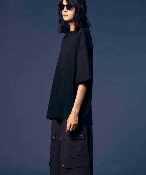 MAISON SPECIAL(メゾンスペシャル)の「《UNISEX》Extremely Cool Smooth Prime-Over Crew Neck T-Shirt/超冷感スムースプライムオーバークルーネックTシャツ【MAISON SPECIAL/メゾンスペシャル】(Tシャツ/カットソー・メンズ・ホワイト/ブラック・0/1/2)」の9枚目の写真