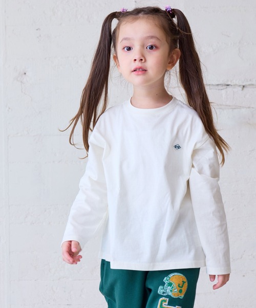 LSP WOW(エルエスピーワオ)の「【LSP WOW!】マイニチワッペンムジロンTee(Tシャツ/カットソー・キッズ・イエロー/ネイビー/チャコール/パープル/オレンジ/グリーン/ピンク/レッド/ブラウン/ホワイト系その他/杢グレー/ブルー/オフホワイト/ブラック/ライトブルー・110/100/90/80/140/130/120)」の2枚目の写真