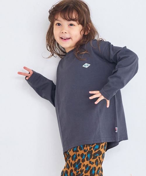 LSP WOW(エルエスピーワオ)の「【LSP WOW!】マイニチワッペンムジロンTee(Tシャツ/カットソー・キッズ・イエロー/ネイビー/チャコール/パープル/オレンジ/グリーン/ピンク/レッド/ブラウン/ホワイト系その他/杢グレー/ブルー/オフホワイト/ブラック/ライトブルー・110/100/90/80/140/130/120)」の6枚目の写真