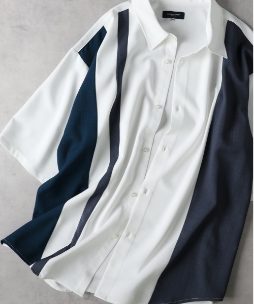 BACK NUMBER(バックナンバー)の「【BACK NUMBER】「吸水速乾」ドライポリ縦切替半袖シャツ(シャツ/ブラウス・メンズ・グレー/ホワイト・L/XL/M)」の14枚目の写真