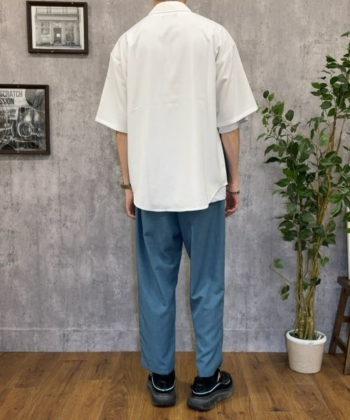 BACK NUMBER(バックナンバー)の「【BACK NUMBER】「吸水速乾」ドライポリ縦切替半袖シャツ(シャツ/ブラウス・メンズ・グレー/ホワイト・L/XL/M)」の5枚目の写真