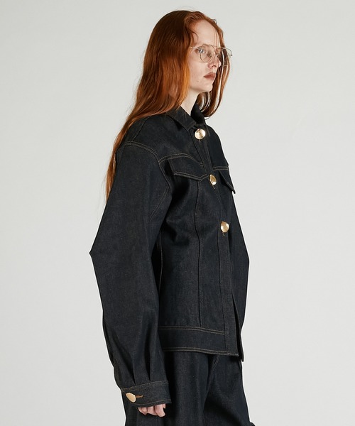 PRANK PROJECT(プランクプロジェクト)の「スカーフシェイプデニムジャケット / Scarf-Shaped Denim Jacket(デニムジャケット・レディース・ブルー/ネイビー・FREE)」の15枚目の写真