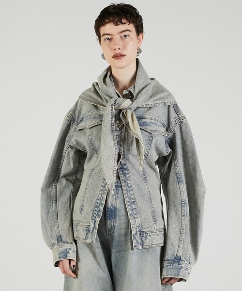 スカーフシェイプデニムジャケット / Scarf-Shaped Denim Jacket