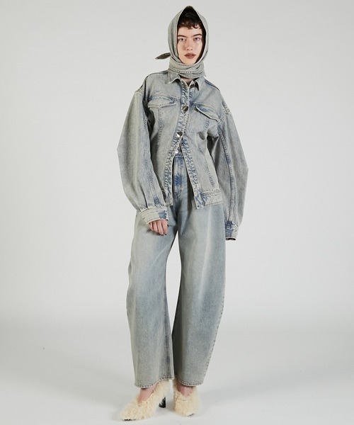PRANK PROJECT(プランクプロジェクト)の「スカーフシェイプデニムジャケット / Scarf-Shaped Denim Jacket(デニムジャケット・レディース・ブルー/ネイビー・FREE)」の11枚目の写真