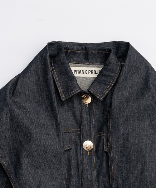 PRANK PROJECT(プランクプロジェクト)の「スカーフシェイプデニムジャケット / Scarf-Shaped Denim Jacket(デニムジャケット・レディース・ブルー/ネイビー・FREE)」の6枚目の写真