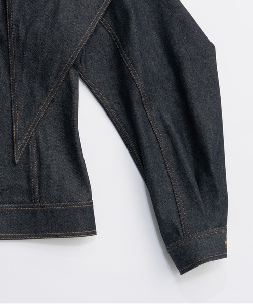 PRANK PROJECT(プランクプロジェクト)の「スカーフシェイプデニムジャケット / Scarf-Shaped Denim Jacket(デニムジャケット・レディース・ブルー/ネイビー・FREE)」の3枚目の写真