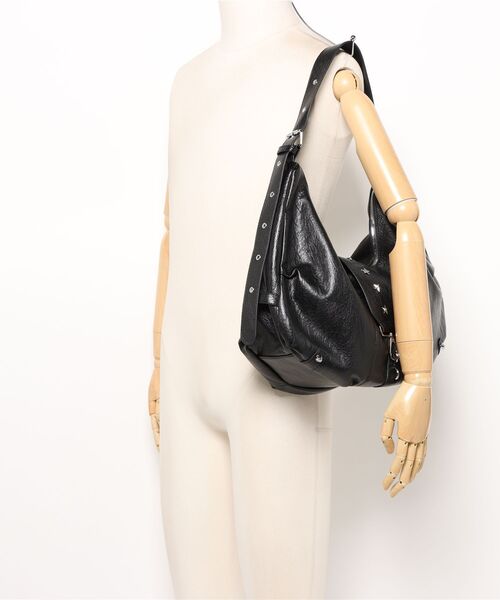 florist（フローリスト）の「2WAY スタッズベルトY2Kアイレットショルダーバッグ/トートバッグ（トートバッグ・レディース・ブルーグレー/チョコ/ブラック/キャメル/ワインレッド/ベージュ・FREE）」の10枚目の写真