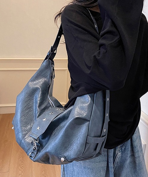 florist（フローリスト）の「2WAY スタッズベルトY2Kアイレットショルダーバッグ/トートバッグ（トートバッグ・レディース・ブルーグレー/チョコ/ブラック/キャメル/ワインレッド/ベージュ・FREE）」の21枚目の写真