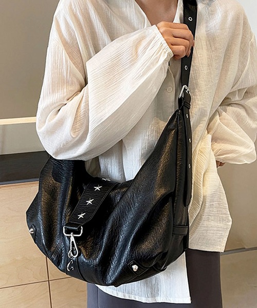 florist（フローリスト）の「2WAY スタッズベルトY2Kアイレットショルダーバッグ/トートバッグ（トートバッグ・レディース・ブルーグレー/チョコ/ブラック/キャメル/ワインレッド/ベージュ・FREE）」の11枚目の写真