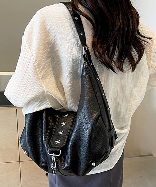 florist（フローリスト）の「2WAY スタッズベルトY2Kアイレットショルダーバッグ/トートバッグ（トートバッグ・レディース・ブルーグレー/チョコ/ブラック/キャメル/ワインレッド/ベージュ・FREE）」の12枚目の写真