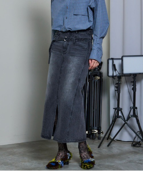 MAISON SPECIAL（メゾンスペシャル）の「2way High Waist Denim Skirt/2WAYハイウエストデニムスカート（デニムスカート・レディース・ブラウン/ブルー/ブラック・36/38）」の2枚目の写真