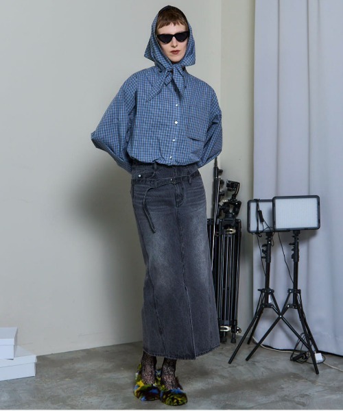 スカート MAISON SPECIAL 2way HighWaist DenimSkirt SALE】2way High Waist Denim Skirt