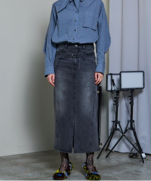 MAISON SPECIAL（メゾンスペシャル）の「2way High Waist Denim Skirt/2WAYハイウエストデニムスカート（デニムスカート・レディース・ブラウン/ブルー/ブラック・36/38）」の9枚目の写真