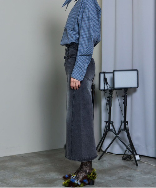 MAISON SPECIAL（メゾンスペシャル）の「2way High Waist Denim Skirt/2WAYハイウエストデニムスカート（デニムスカート・レディース・ブラウン/ブルー/ブラック・36/38）」の10枚目の写真